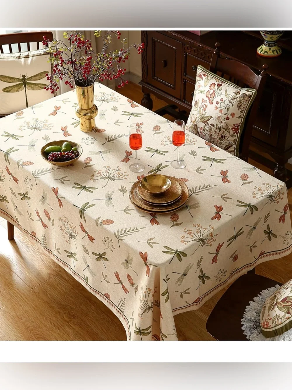 ISAENNE Designer Rectangular Elegant Tablecloth